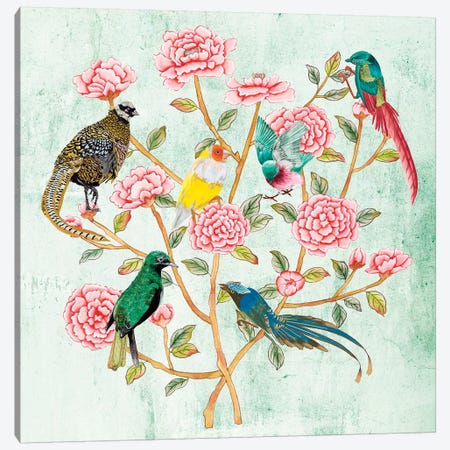 Minty Chinoiserie II Canvas Print #WNG1124} by Melissa Wang Canvas Artwork