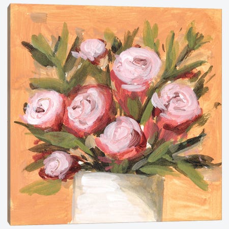 Vase & Roses II Canvas Print #WNG1170} by Melissa Wang Canvas Wall Art