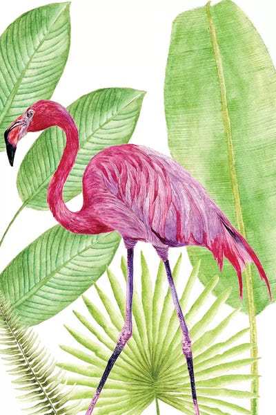 Tropical Leaves: Tropical Flamingo I by Melissa Wang