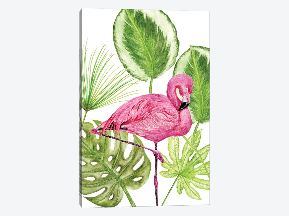 Tropical Flamingo II by Melissa Wang 1-piece Canvas Wall Art