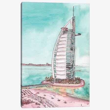 Day Landing Dubai I Canvas Print #WNG1225} by Melissa Wang Canvas Print