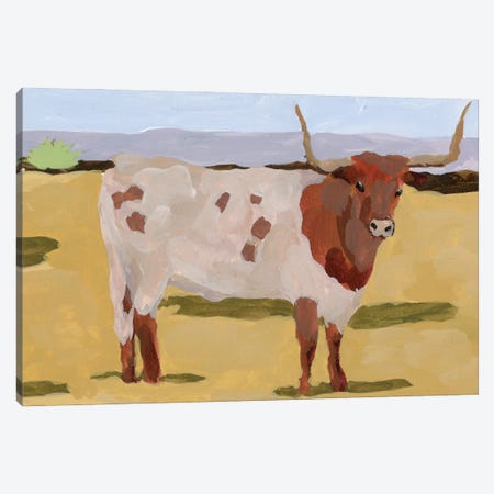 Longhorn Cattle II Canvas Print #WNG1281} by Melissa Wang Canvas Wall Art