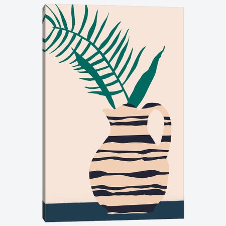 Dancing Vase With Palm III Canvas Print #WNG1478} by Melissa Wang Art Print