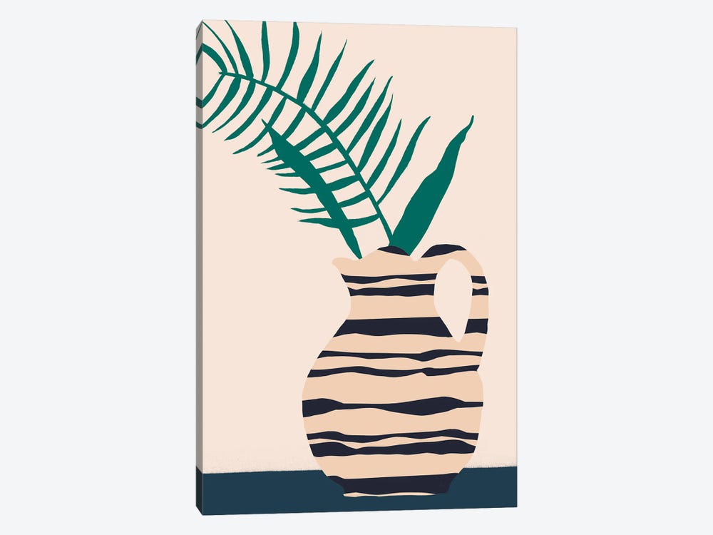 Dancing Vase With Palm III 1-piece Canvas Art Print
