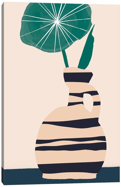 Dancing Vase With Palm IV Canvas Art Print - Melissa Wang
