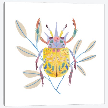 Floral Beetles I Canvas Print #WNG1484} by Melissa Wang Canvas Art Print