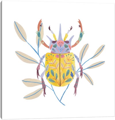 Floral Beetles I Canvas Art Print