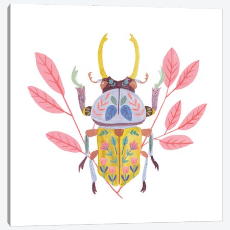 Floral Beetles II Canvas Print #WNG1485} by Melissa Wang Canvas Art Print