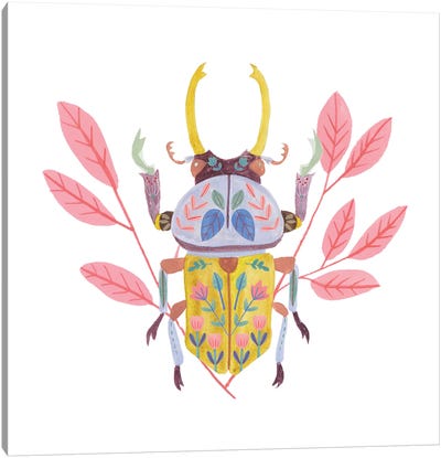 Floral Beetles II Canvas Art Print