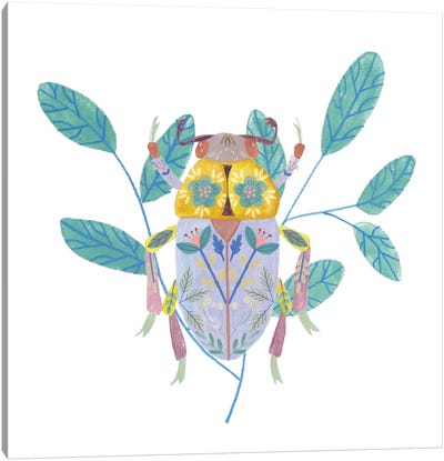 Floral Beetles III Canvas Art Print