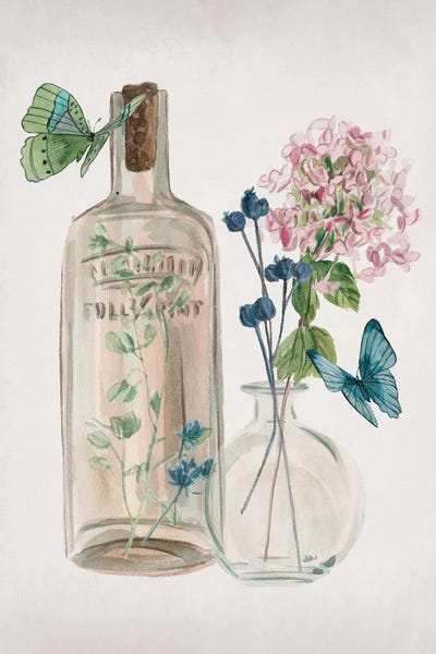 Melissa Wang: Butterflies & Flowers I by Melissa Wang