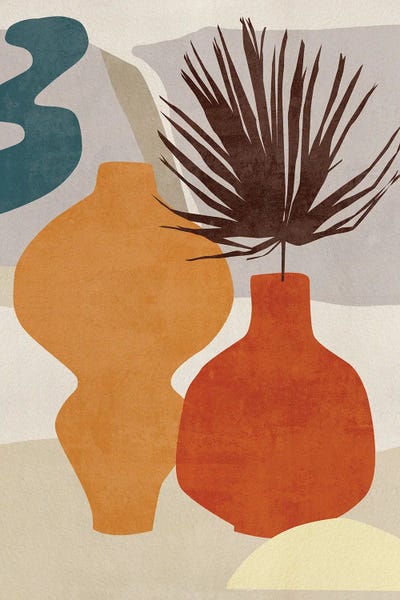 Pottery Still Life: Decorated Vases III by Melissa Wang