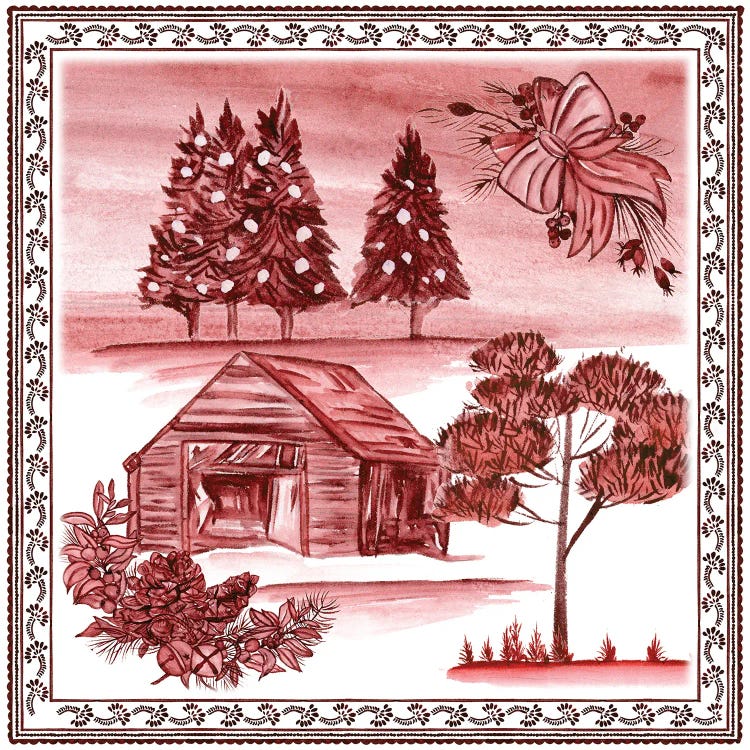 Christmas Wonderland Toile III by Melissa Wang wall art