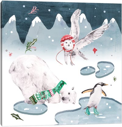 North Pole Friends IV Canvas Art Print - Polar Bear Art