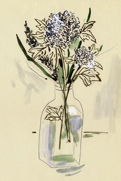 Hydrangeas: Hydrangea In The Bottle II by Melissa Wang