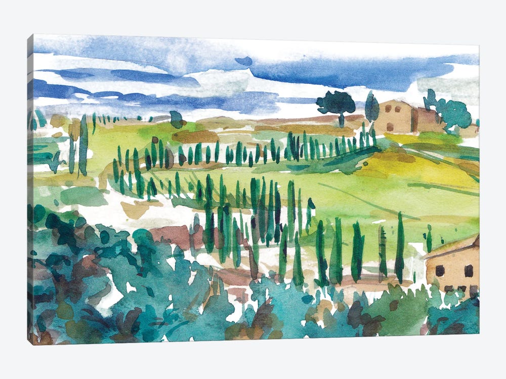 Vibrant Tuscan Landscape II by Melissa Wang 1-piece Canvas Art Print