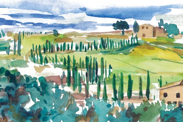 La Dolce Vita: Vibrant Tuscan Landscape II by Melissa Wang