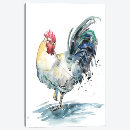 Rooster Splash I Canvas Print #WNG243} by Melissa Wang Canvas Art
