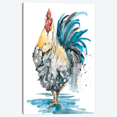 Rooster Splash II Canvas Print #WNG244} by Melissa Wang Art Print
