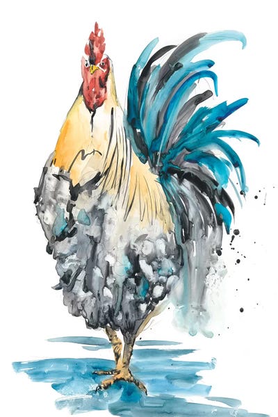 Chickens & Roosters: Rooster Splash II by Melissa Wang