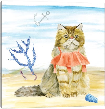 Summer Purr Party I Canvas Art Print - Persian Cats