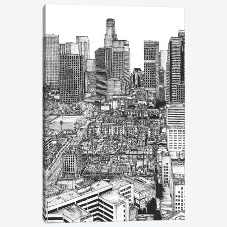 Los Angeles Cityscape in Black & White Canvas Print #WNG397} by Melissa Wang Canvas Art Print