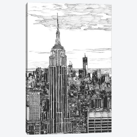 NYC Cityscape in Black & White Canvas Print #WNG399} by Melissa Wang Canvas Art