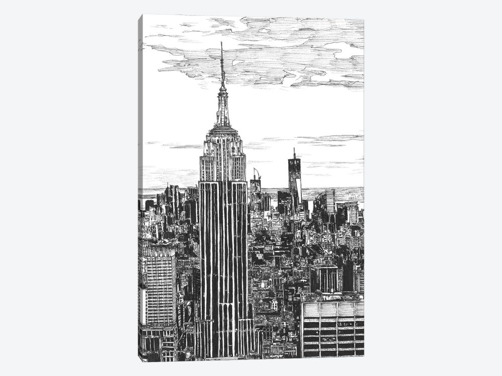 NYC Cityscape in Black & White by Melissa Wang 1-piece Art Print