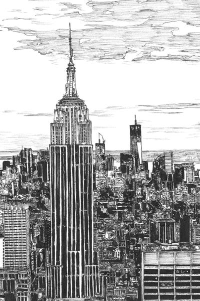 Empire State Building: NYC Cityscape in Black & White by Melissa Wang
