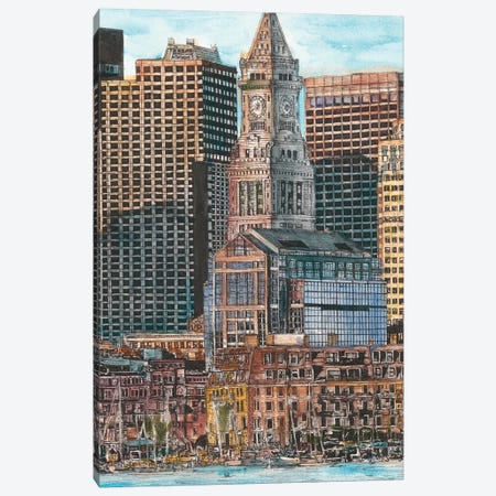 Boston Cityscape Canvas Print #WNG448} by Melissa Wang Canvas Artwork