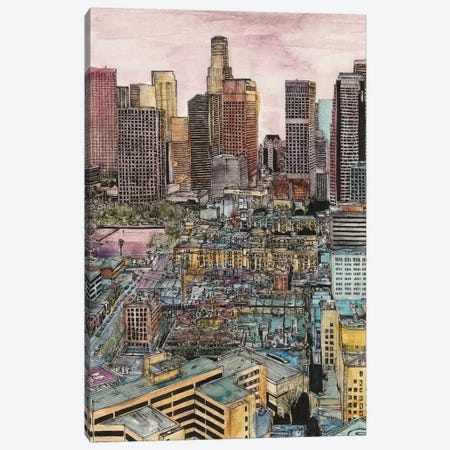 Los Angeles Cityscape Canvas Print #WNG450} by Melissa Wang Art Print
