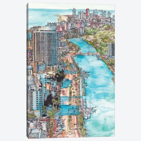 Miami Cityscape Canvas Print #WNG451} by Melissa Wang Art Print