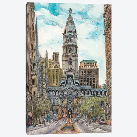 Philadelphia Cityscape Canvas Print #WNG453} by Melissa Wang Art Print