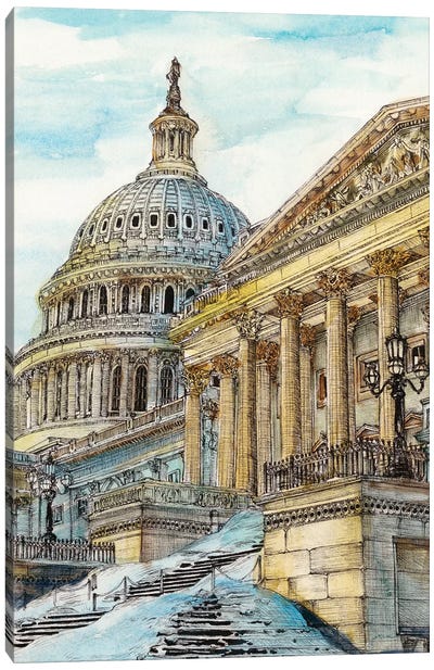 Washington DC Cityscape Canvas Art Print - Washington D.C. Art
