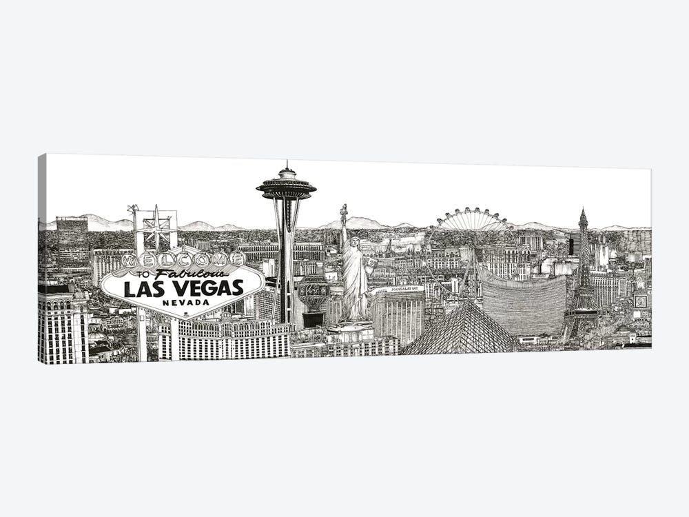 Vegas Skyline in Black & White by Melissa Wang 1-piece Art Print
