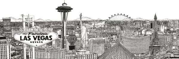 Towers: Vegas Skyline in Black & White by Melissa Wang