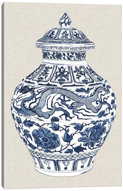 Antique Chinese Vase III Canvas Art Print - Pottery Still Life