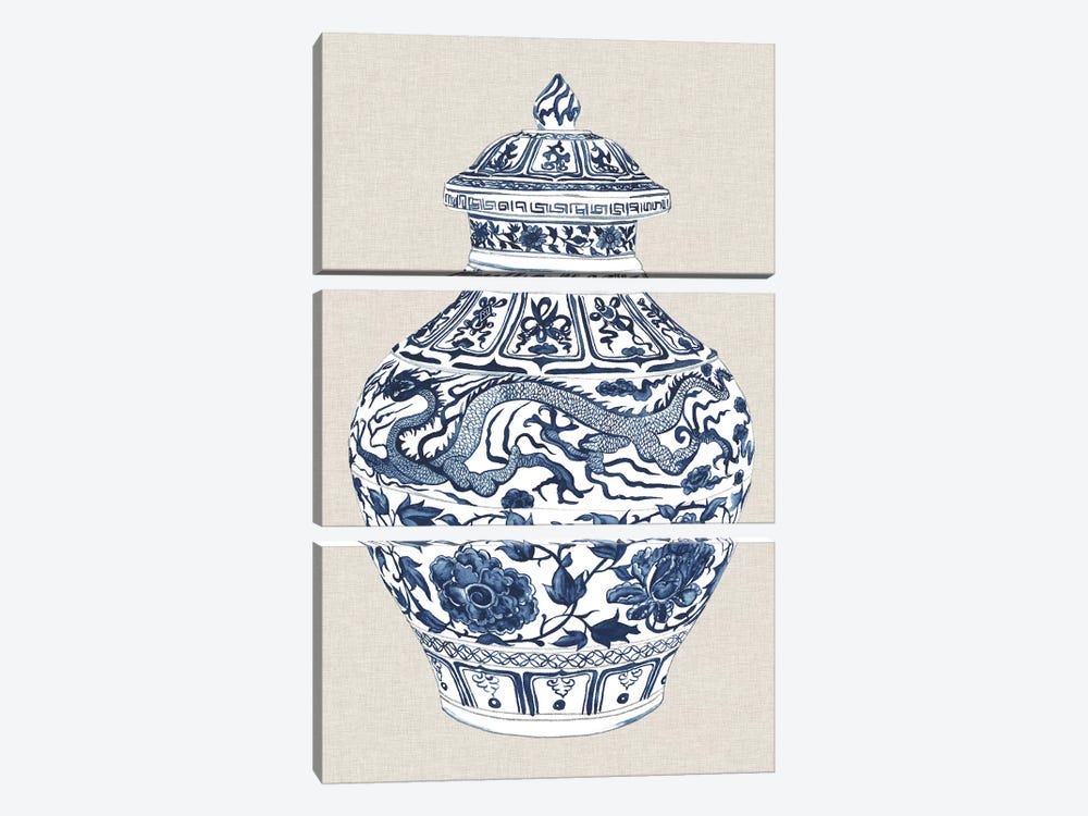 Antique Chinese Vase III by Melissa Wang 3-piece Canvas Art