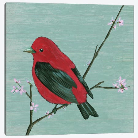 Bird & Blossoms III Canvas Print #WNG480} by Melissa Wang Canvas Artwork