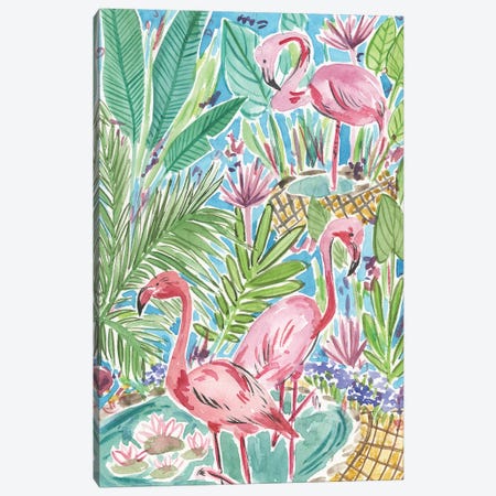 Flamingo Paradise I Canvas Print #WNG492} by Melissa Wang Canvas Print