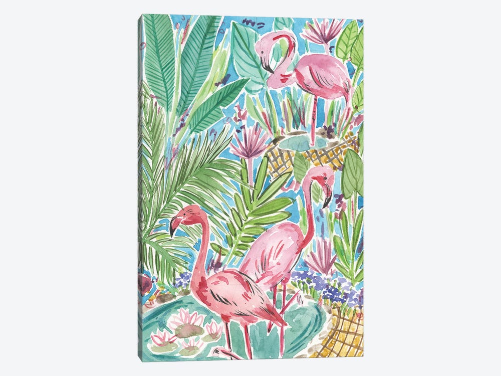 Flamingo Paradise I by Melissa Wang 1-piece Canvas Print
