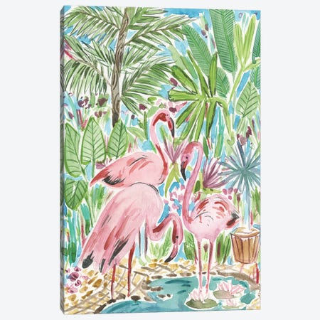 Flamingo Paradise II Canvas Print #WNG493} by Melissa Wang Art Print