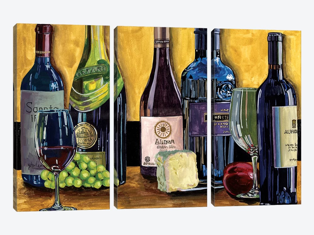 Still Life with Wine II by Melissa Wang 3-piece Canvas Art