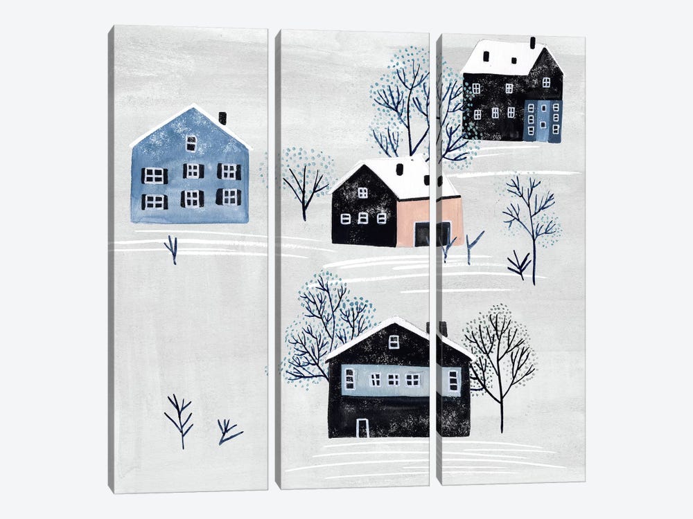 Snowy Village I by Melissa Wang 3-piece Canvas Print