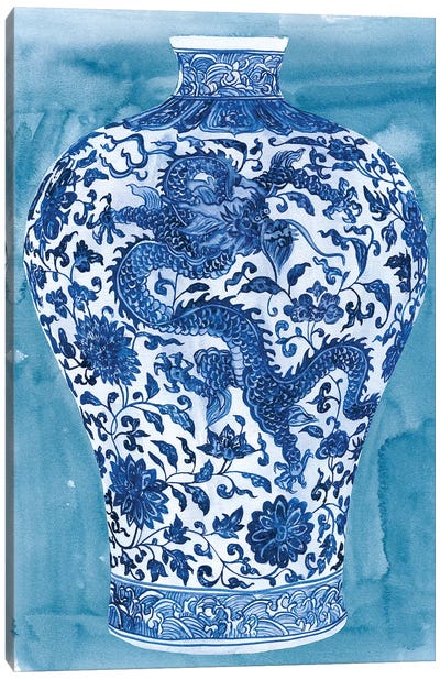 Ming Vase II Canvas Art Print - Pottery Still Life