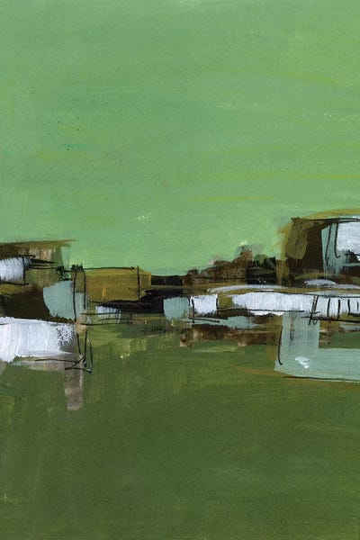 Black & White & Green: Abstract Village I by Melissa Wang