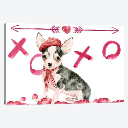 Puppy Valentine Collection A Canvas Print #WNG797} by Melissa Wang Art Print