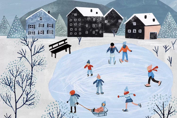 Snowy Village Collection A by Melissa Wang wall art