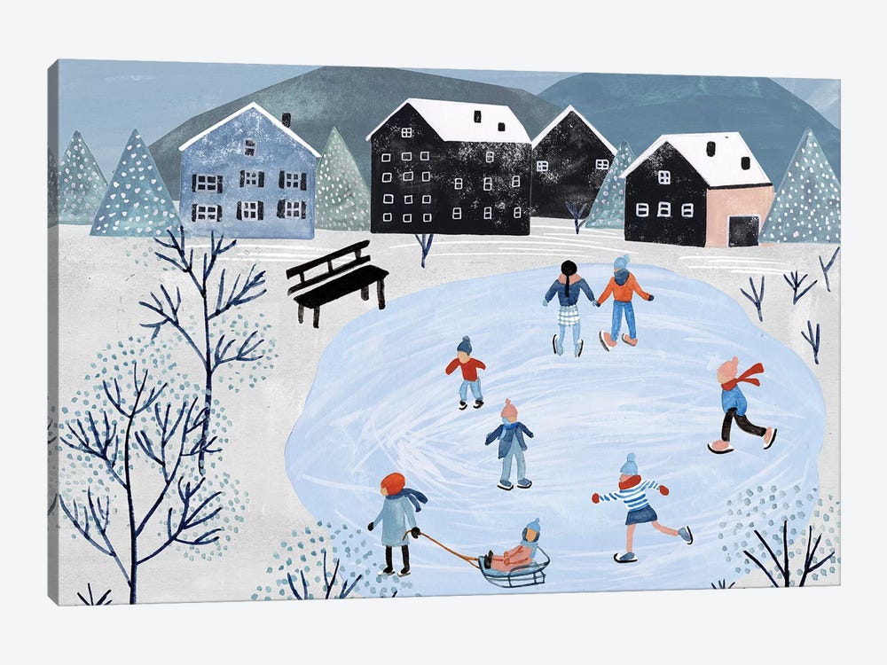 Snowy Village Collection A by Melissa Wang 1-piece Canvas Art Print