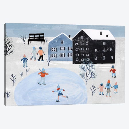 Snowy Village Collection D Canvas Print #WNG803} by Melissa Wang Canvas Artwork